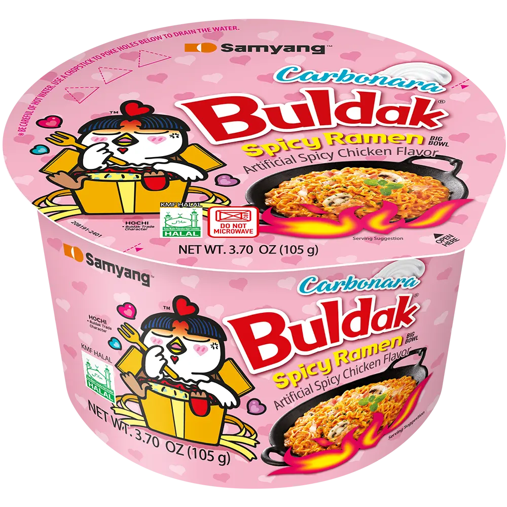 Samyang Buldak Carbonara Hot Chicken Flavored Instant Ramen Big Bowl